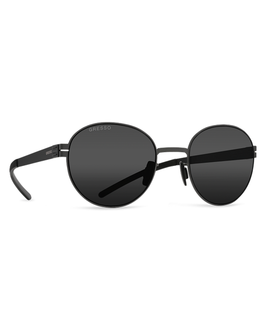Gresso Титановые солнцезащитные очки Bond круглые черные
