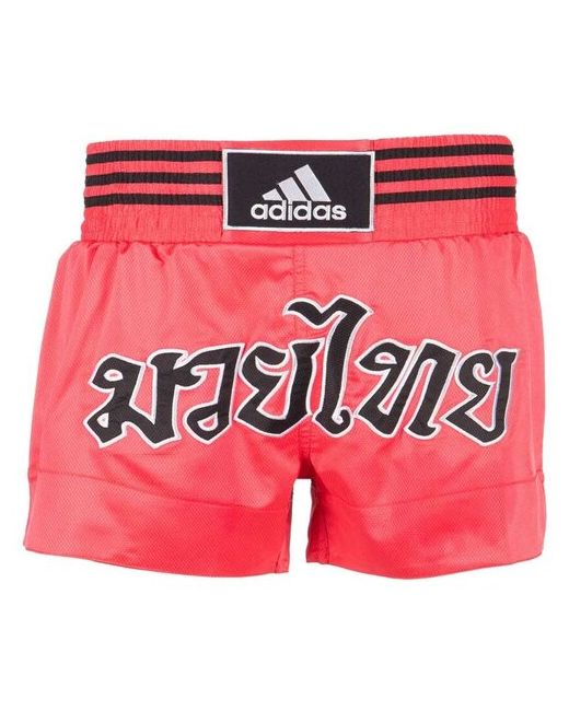 Adidas Шорты для тайского бокса Thai Boxing Short Micro Diamond красно-черные размер L
