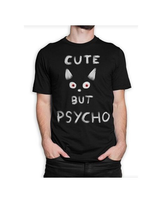 Dream Shirts Футболка DreamShirts Котик Cute but Psycho Черная XL