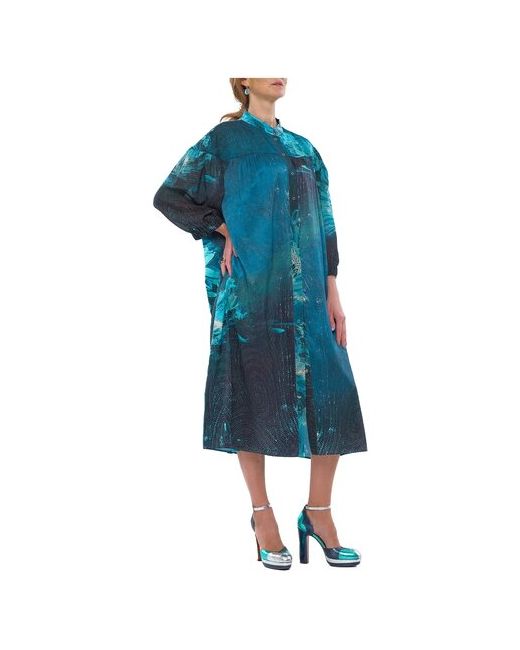 Iya Yots Платье-рубашка из фактурного шёлка OVERSIZE 58-68
