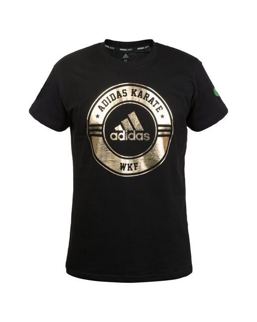 Adidas Футболка Combat Sport T-Shirt Karate WKF черно-золотая размер XL