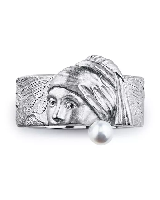 Thing Jewelry Кольцо с натуральным жемчугом девушка С жемчужной сережкой размер 18