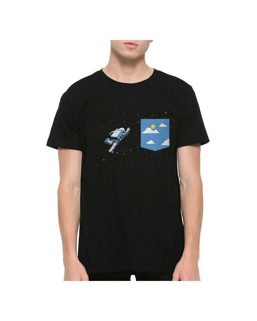 Dream Shirts Футболка DreamShirts Космонавт в Кармашке Черная 3XL