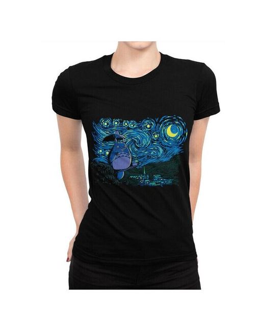 Dream Shirts Футболка DreamShirts Звездная ночь Тоторо черная 2XL