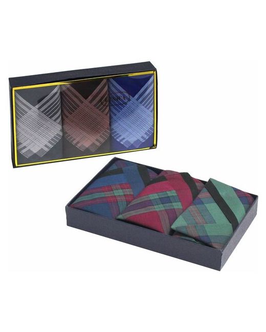 Ориент Интернейшнл Набор мужских носовых платков 3 шт PD 60 в подарочной упаковке ассортименте разноцветный без размера