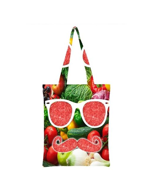 Drabs Сумка шоппер с рисунком Овощи очки и усы из колбасы