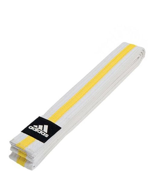 Adidas Пояс для единоборств Striped Belt бело-желтый длина 260 см