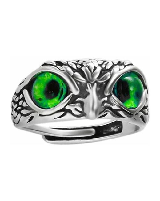 Радость Кольцо Сова с регулируемым размером зеленые глаза