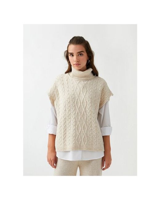 Koton Жилет Turtleneck Knitwear Sweater размер M38 beige