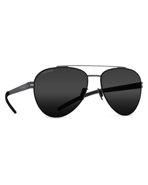Gresso Титановые солнцезащитные очки California авиаторы черные