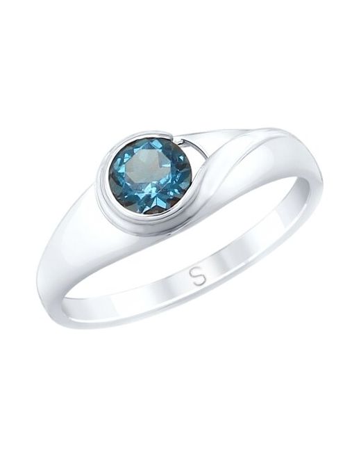 Sokolov Серебряное кольцо с Лондон топазом 92011662 размер 18