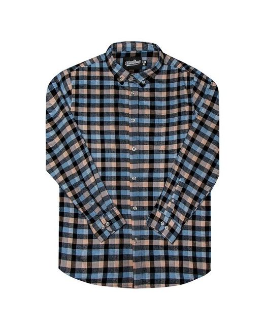 Street Soul Рубашка Клетка 0137 бежево-чёрно-голубой XL