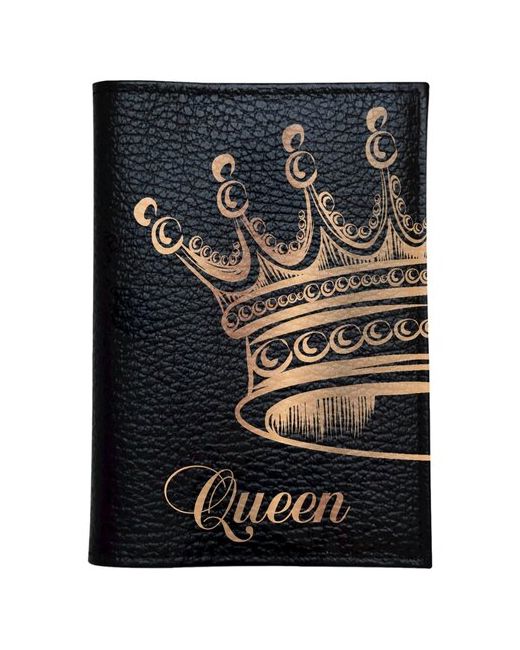 MustHaveCase Черная кожаная обложка для паспорта загранпаспорта Queen