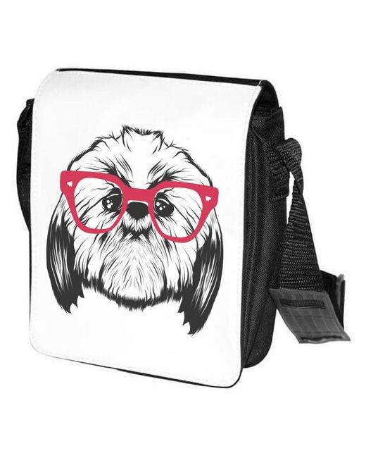 CoolPodarok Сумка на плечо Собака в красных очках арт