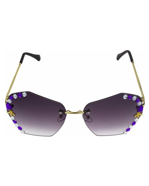 Lukky Солнцезащитные очки с бело-фиолетовыми стразами