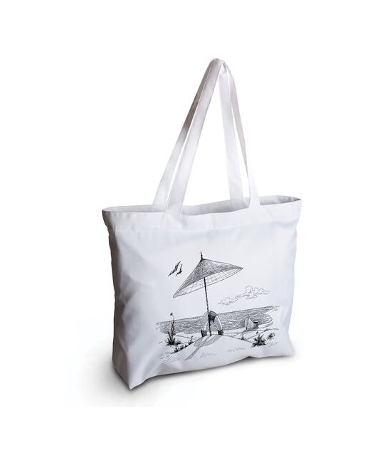 JoyArty Текстильная сумка На пляже на молнии для пляжа и фитнеса