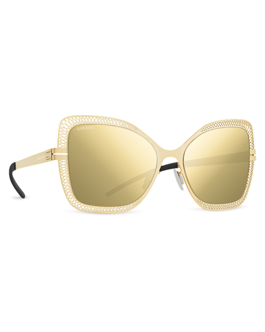 Gresso Титановые солнцезащитные очки Riomaggiore кошачий глаз золотые