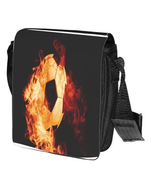 CoolPodarok Сумка на плечо Футбол Футбольный мяч в огне фон