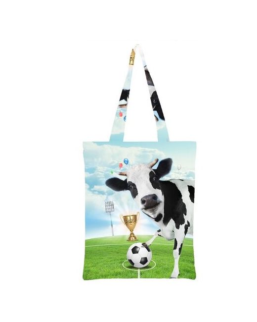 Drabs Сумка шоппер с рисунком Корова на футбольном поле
