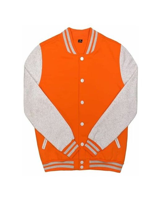 Street Style Куртка бомбер Varsity Classic Jacket V 2 оранжевый с светло-серыми рукавами S