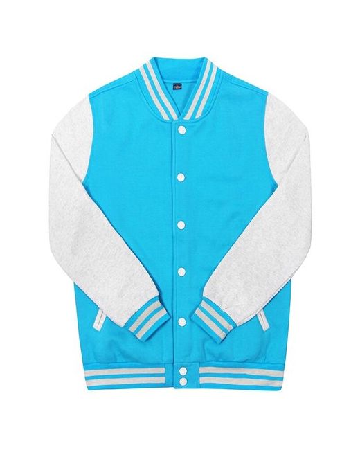 Street Style Куртка бомбер Varsity Classic Jacket V 2 голубой с светло-серыми рукавами L