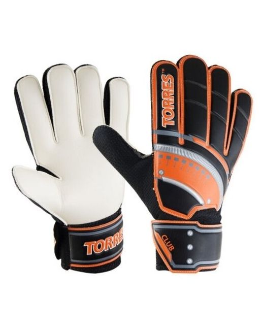 Torres Тренировочные вратарские перчатки с длиной эластичной широкой манжетой на липучке для взрослых футбольных вратарей Club FG0507-1 размер 10