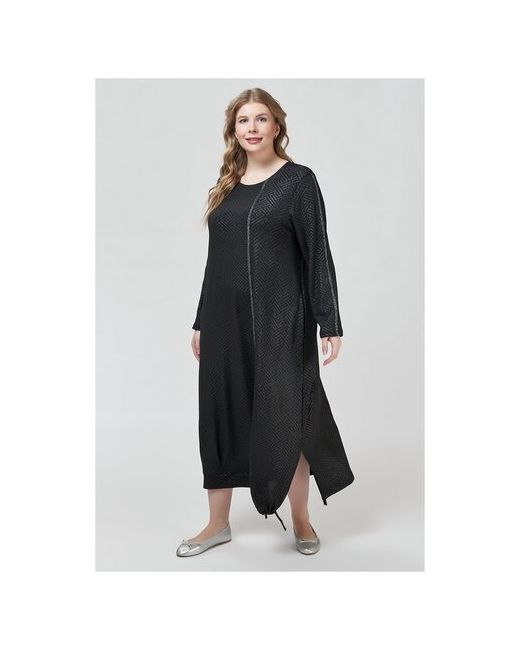 plus size OLS Платье-бохо макси с боковыми карманами и длинным рукавом из блестящей ткани plus большие размеры OL/2005011/1-66