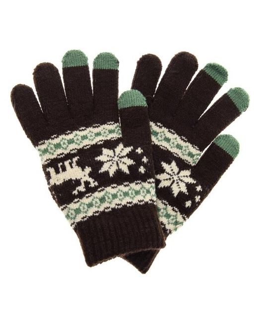 Gsmin Перчатки Fashion Glove для сенсорных емкостных экранов Зимний мотив Темно-