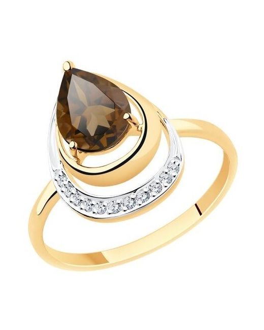Diamant Кольцо из золота с раухтопазом и фианитами 51-310-00527-2