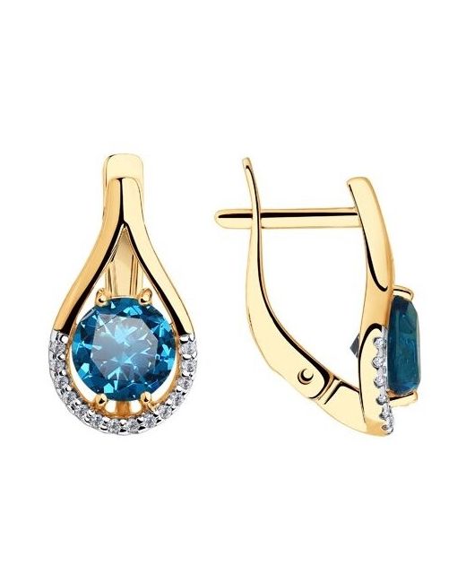 Diamant Серьги из золота с синими топазами и фианитами 51-320-00220-2