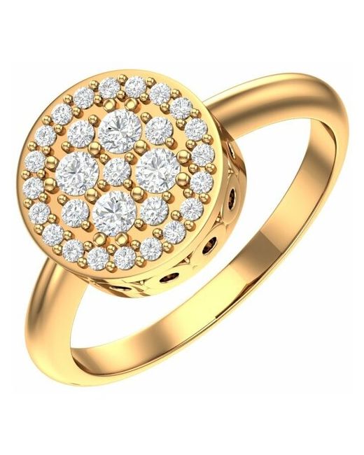 Pokrovsky Золотое кольцо с бесцветными фианитами 1101157-00770 17