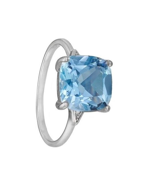 Серена-Сильвер Серебряное кольцо Элис с голубым топазом и фианитами