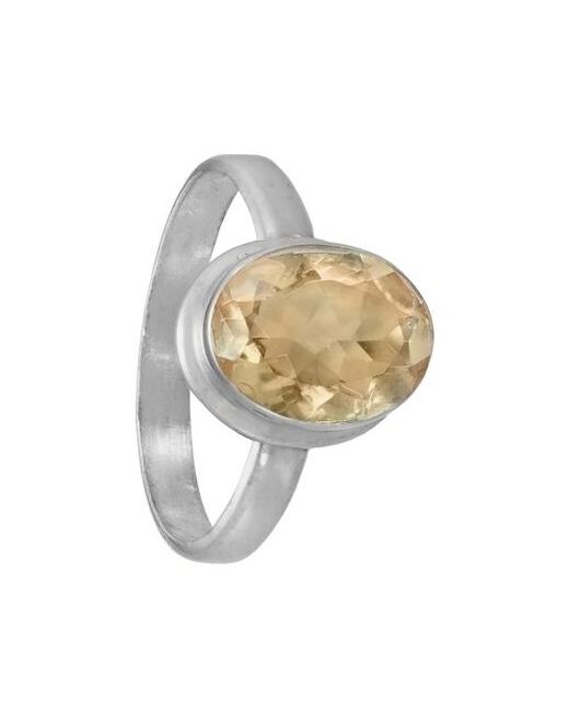 Серена-Сильвер Серебряное кольцо родированное Лико с цитрином