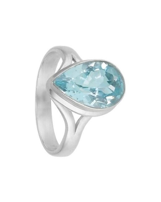 Серена-Сильвер Серебряное кольцо Колд с голубым топазом родий