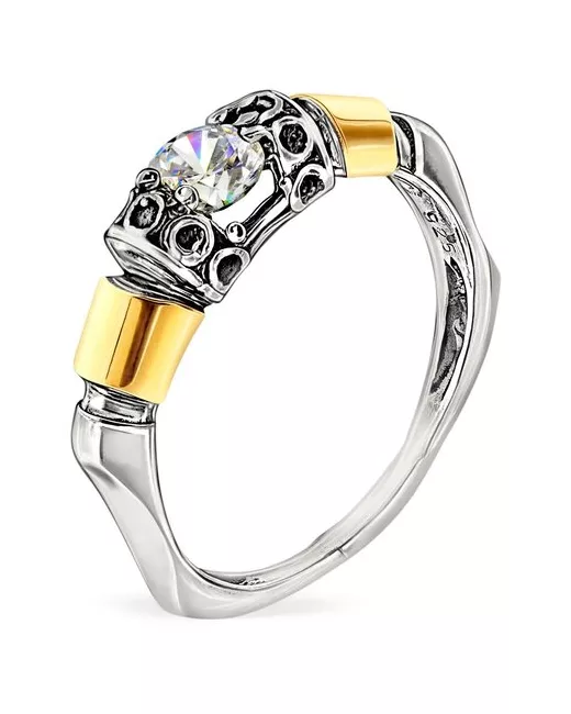 Eilat Серебряное кольцо Yaffo с золотом и фианитом SAR088