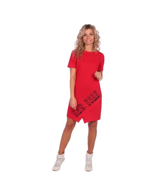 NSD стиль платье арт. 16-0591 размер 46 Кулирка НСД Трикотаж короткий рукав длина до колена округлый вырез
