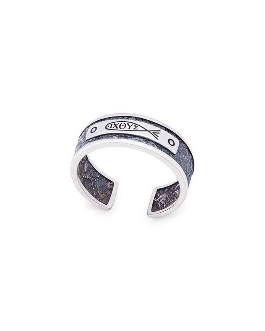 Деревцов Православное серебряное кольцо Ихтис Спаси и сохрани KLS09 Размер 195