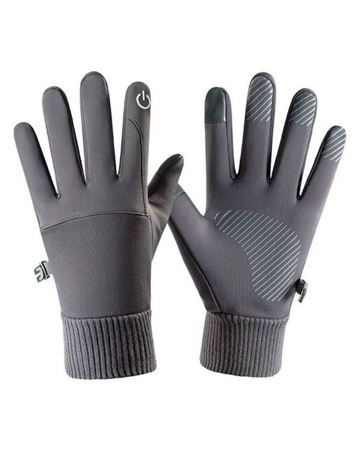 Grand Price Зимние теплые флисовые перчатки противоскользящие ветрозащитные водонепроницаемые для сенсорного экрана черные