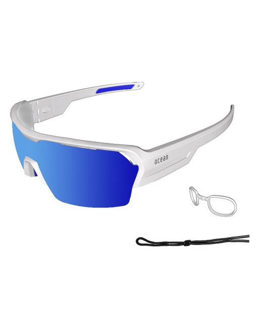 Ocean Спортивные солнцезащитные очки Race Matte White With Revo Blue Lens
