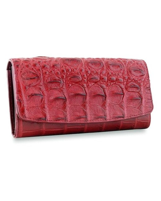 Exotic Leather Гламурный крокодиловый кошелек из кожи красного цвета