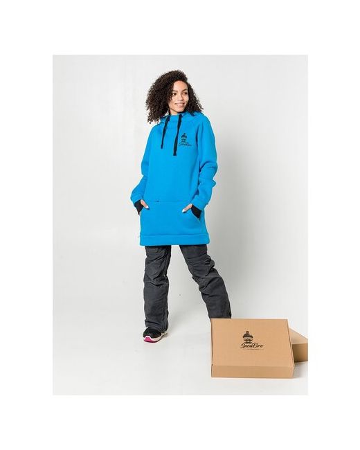 SnowBro Wear Oversize худи сноубордическое для катания на сноуборде/горных лыжах удлиненное с капюшоном из футера разноцветное р-р 50-54