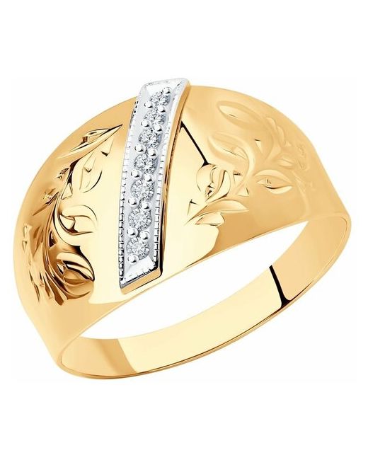 Sokolov Золотое кольцо с гравировкой 014743 размер 17