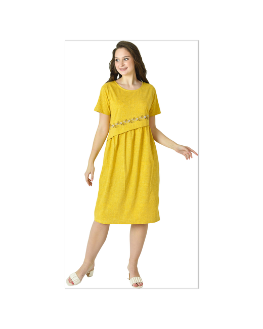 Оптима Трикотаж платье с коротким рукавом Эко размер 56 Кулирка длина до колена округлый вырез