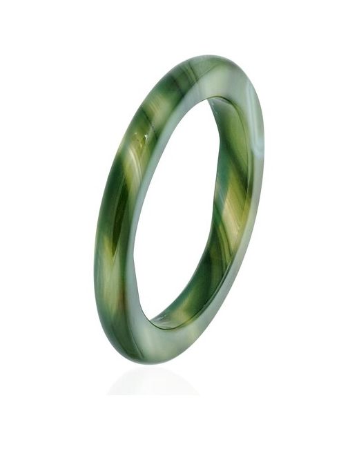 L'Attrice тонкое кольцо из натурального камня темно-зеленого агата