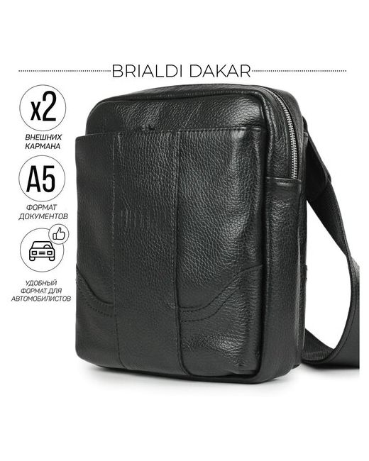 Brialdi Кожаная сумка через плечо Dakar Дакар relief black