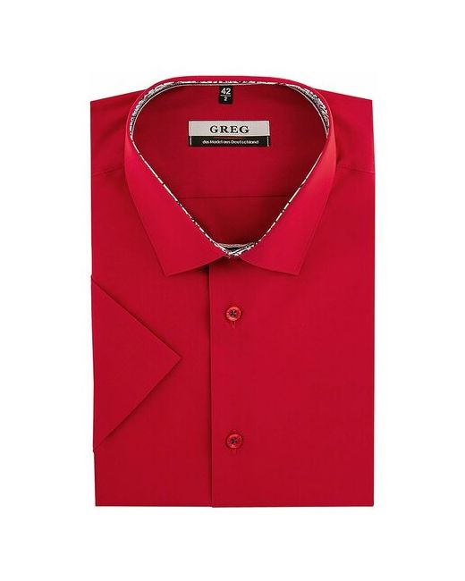 Greg Рубашка короткий рукав 630/209/RED/Z/1p Полуприталенный силуэт Regular fit рост 174-184 размер ворота 40