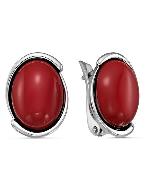 ЗАО "Красная Пресня" Серебряные серьги с красным ювелирным стеклом Б33610312Д8