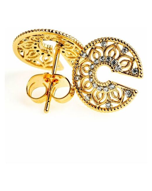 Xuping Jewelry Серьги гвоздики с восточным орнаментом бижутерия под золото Xuping