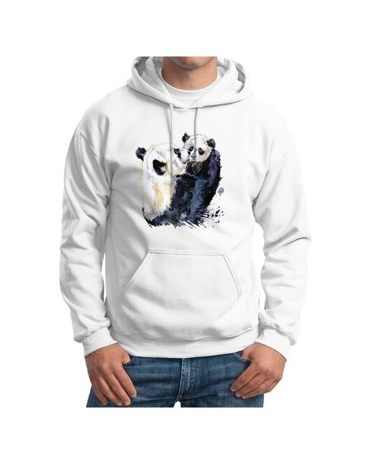 CoolPodarok Толстовка Худи Животные. Панда с малышом.