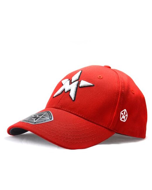 Лого Москва Бейсболка Москва красная с белой вышивкой черным контуром